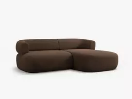 Velvet kampinė sofa - dešinė, Jenny, 5 vietų, 200x145x73, šokolado spalvos