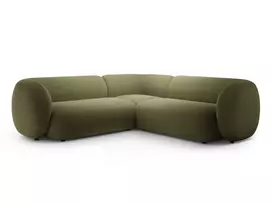 Velvet u formos modulinė kampinė sofa, Kate, 5 vietų, 252x252x76, žalia