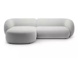 Velvet modulinė kampinė sofa - kairė, Kate, 3 vietų, 285x176x76, šviesiai pilka