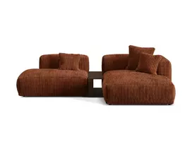 Modulinė kampinė sofa - dešinė, Martina, 2 sėdimos vietos, 285x176x75, plytų imitacija