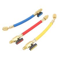 R134A R410A R22 R12 Charging Hoses Refrigeration Charging Hose Set with Ball Valve Color Coded for HVAC AC Maintenance