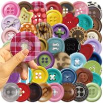 50 Cartoon Buttons Graffiti Stickers Decorate Suitcase Guitar DIY Book Waterproof Stickers