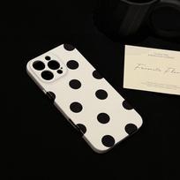 Niche Simple Polka Dots Suitable for IPhone16 Mobile Phone Case Apple 15promax Film Soft 16promax