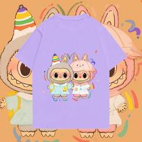 LABUBU 3D Printing Printed T-shirt Fashion Loose Style Short Sleeved Boy or Girl Clothes S