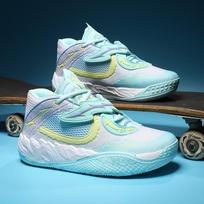 Basketball shoes for men and women, couples, mandarin ducks, two-color mesh medium to help primary school students, and a pair of trendy sports shoes 36