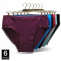 Medvilninės kelnaitės Dydis plius Apatiniai moterims Trumpikės Moters kelnaitės Lady Lingerie Mergaitės intymūs Aukštas juosmuo Didelis dydis 6 vnt./partija XXXL&6pcs black