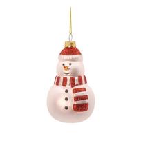 Iš stiklo rankų darbo eglutės papuošimas ø 7 cm Snowman – Sass & Belle