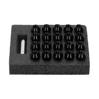 20 vnt. Ratų veržlės M14x1,5 sriegis 2 col. aukštis 7075 T6 aliuminis Atvira skylė Užrakinamos veržlės Juodos juoda