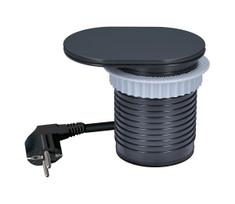 Solight PP124CB-PD20 - Įmontuojama rozetė 20W, 1 lizdas + USB A+C, juoda