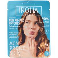Hidrokoloidiniai pleistrai nuo spuogų Iroha Nature Fun Pimple Patches PIN15, širdelės ir žvaigždės formų, 15 vnt.
