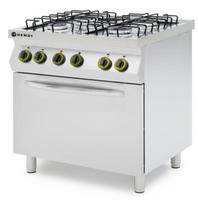 Dujinė viryklė 4 degiklių dujinė viryklė su konvekcine elektrine orkaite HENDI SMART GN 1/1 230V/3000W/17000kW