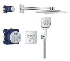 SmartControl Rainshower SmartActive 310 Cube potinkinė  termostatinė dušo sistema, chromas 34864000