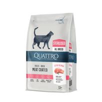 Quattro Extra Salmon Sterilised sausas pašaras su lašiša sterilizuotoms katėms, 1.5 kg