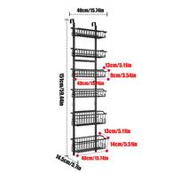 Door Storage Rack Multi-Tier Suction Cup Storage Shelf With Adjustable Basket Space-Saving Home Organizer Large Capacity Door juoda