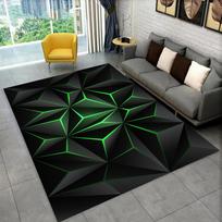 3D vaizdinis kilimas Abstrakčių geometrinių langelių svetainės dekoravimo kilimas 80*120cm