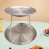 2 pakopų jūros gėrybių padėklų stovas virtuvei ir renginiams Shallow dish