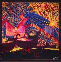 Šilkinė skarelė "Laivai" (53*53)
