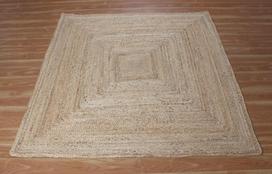 Džiuto kilimas 100% natūralus džiuto medvilnės kilimas rankų darbo apverčiamas plotinis kilimas modernus kilimas 60 cm x 60 cm (2x2feet)
