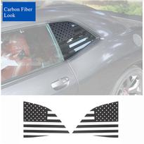 2 vnt. galinio lango Amerikos vėliavos vinilinės lipdukų rinkinys 2008–22 m. Dodge Challenger