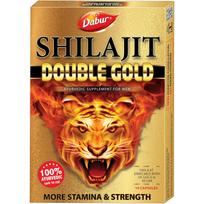 Dabur Shilajit Double Gold 10 kapsulių | Ajurvedinis papildas jėgai, ištvermei, energijai ir gyvybingumui | Natūraliai padidinkite ištvermę ir atsigavimą