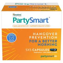 Himalaya PartySmart Herbal Capsules For Hangover Prevention, Supports Liver Health And Better Mornings, Safe And Clinically Proven 1 Box(5 x 5 cap)