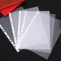 A4 100 vnt. Skaidrūs plastikiniai perforuoti vokai aplankai archyvavimui ploni 11 skylių palaido lapo bylos saugojimas dokumentų lapų apsaugos 100pcs balta