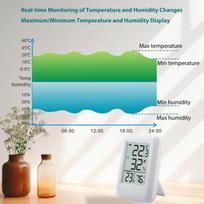 Vidaus Lauko Termometras 2,56 Colio Ekranas Skaitmeninis Temperatūros Drėgmės Stebėjimo Prietaisas
