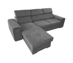 Universali L formos išskleidžiama kampinė sofa SALVADA su talpiu daiktų skyriumi, tamsiai pilka