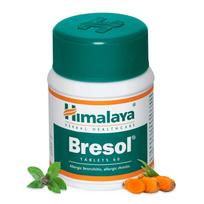 „Himalaya Bresol“ alergijos tablečių pakuotė, 60 vnt., natūrali žolelių formulė alerginiam rinitui ir bronchitui gydyti.