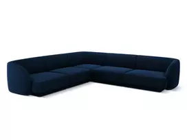 Velvet u formos kampinė sofa, Miley, 5 vietų, 255x255x70, karališkoji mėlyna