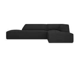 Modulinė kampinė sofa - dešinė, Ruby, 4 sėdimos vietos, 273x180x69, juoda