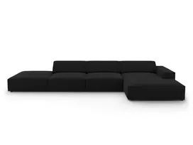 Modulinė kampinė sofa - dešinė, Jodie, 5 vietų, 341x166x70, juoda