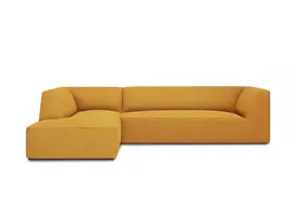 Modulinė kampinė sofa - kairė, Ruby, 4 sėdimos vietos, 273x180x69, geltona