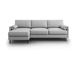 Kampinė Sofa lova - kairė su patalynės dėže, Scott, 5 sėdimos vietos, 212x142x87, šviesiai pilka