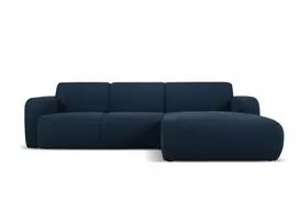 Boucle kampinė sofa - dešinė, Molino, 4 sėdimos vietos, 250x170x72, tamsiai mėlyna