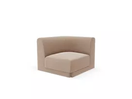Modulinės sofos dalis - kampas, Miley, 1 sėdynė, 90x90x70, kapučino