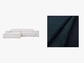 Boucle modulinė kampinė sofa - kairė, Jodie, 3 sėdimos vietos, 224x166x70, tamsiai mėlyna