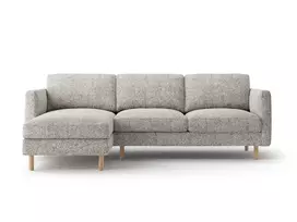 Kampinė sofa - kairė, Eden, 3 sėdimos vietos, 250x150x90, smėlio spalvos melanžas