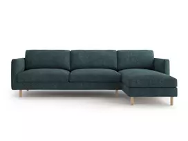 Kampinė Sofa - dešinė, Eden, 4 sėdimos vietos, 286x150x90, žaliai mėlyna melanžo spalva