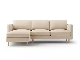 Velvet kampinė sofa - kairė, Eden, 3 vietų, 250x150x90, ruda