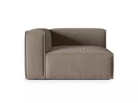 Kairinė modulinė sofa, Nuria, 1 sėdynė, 125x110x72, šiltai pilka