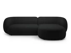 Modulinė kampinė sofa - dešinė, Kate, 3 sėdimos vietos, 285x176x76, juoda