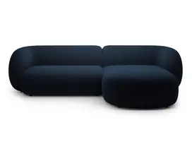 Velvet modulinė kampinė sofa - dešinė, Kate, 3 vietų, 285x176x76, karališkoji mėlyna
