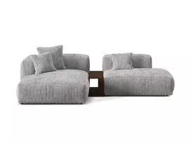 Modulinė kampinė sofa - kairė, Martina, 2 sėdimos vietos, 285x176x75, šviesiai pilka
