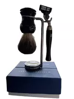 Set Crabtree & Evelyn: Crabtree & Evelyn, Shaving Razor, Black, 5 Blades + Crabtree & Evelyn, Face Shaving Brush
