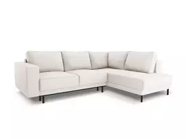 Kampinė Sofa lova - dešinė, Caro, 5 sėdimos vietos, 247x187x90, šviesiai smėlio spalvos