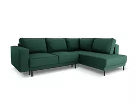 Kampinė Sofa lova - dešinė, Caro, 5 sėdimos vietos, 247x187x90, žalia