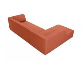 Modulinė kampinė sofa - kairė, Ruby, 4 sėdimos vietos, 273x180x69, koralų spalvos