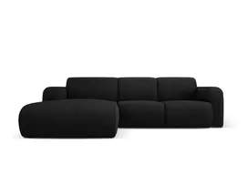 Kampinė sofa - kairė, Molino, 4 sėdimos vietos, 250x170x72, juoda