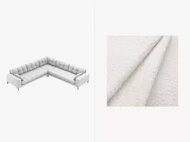 Kampinė sofa Boucle, Mamaia, 6 sėdimos vietos, 256x256x75, balta